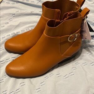 Tan Ankle Boots with Buckle